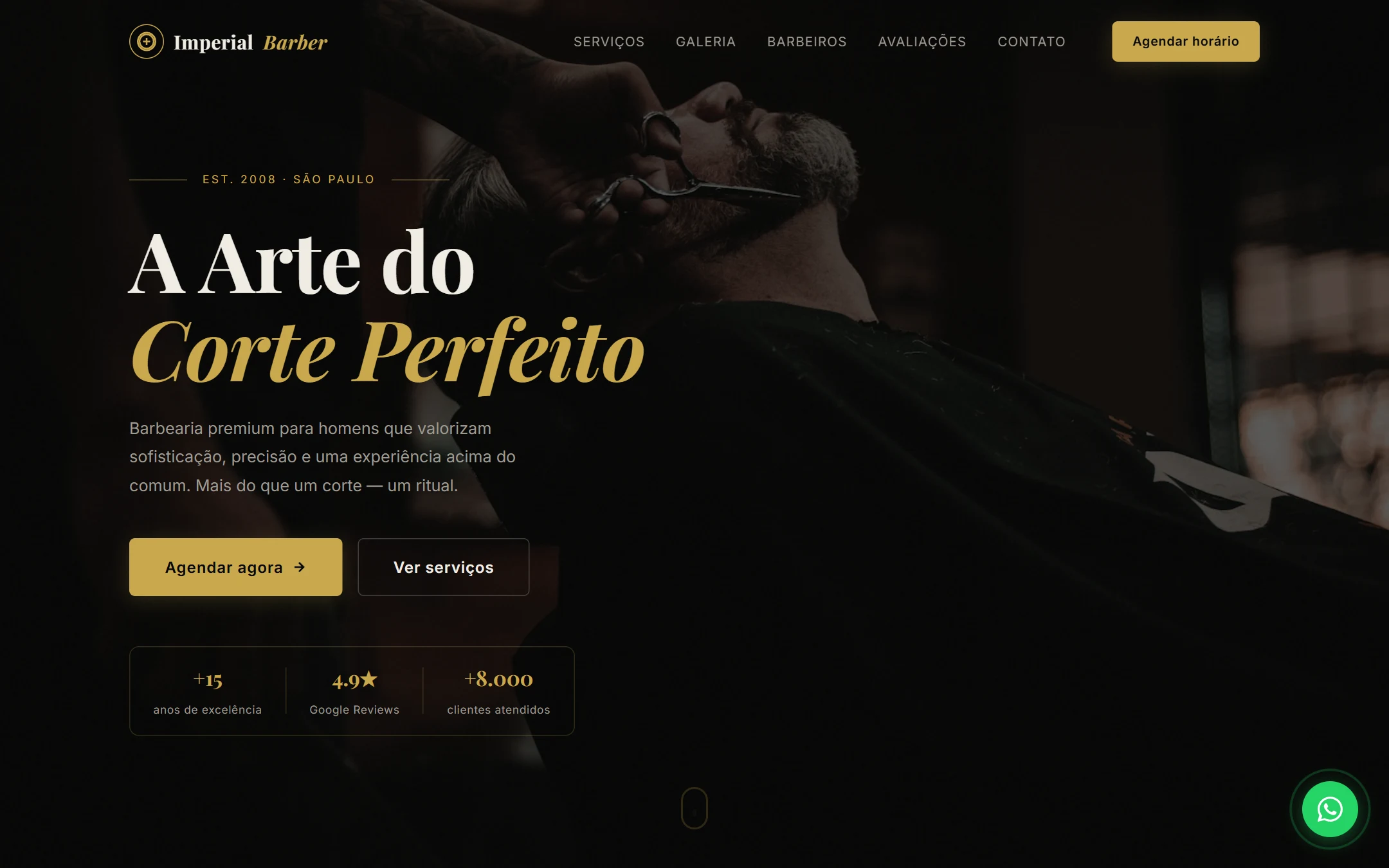 Barbearia Imperial — Hero Desktop
