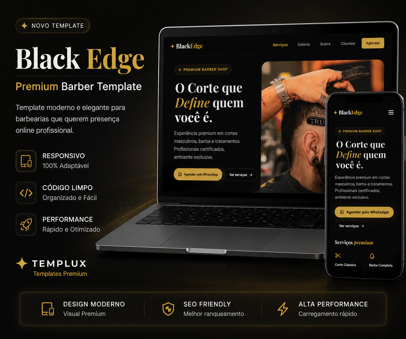 Template Black Edge Barber — mockup