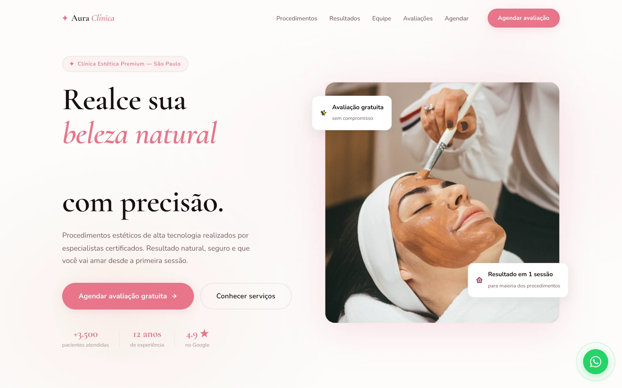 Clínica Estética Aura — Hero Desktop